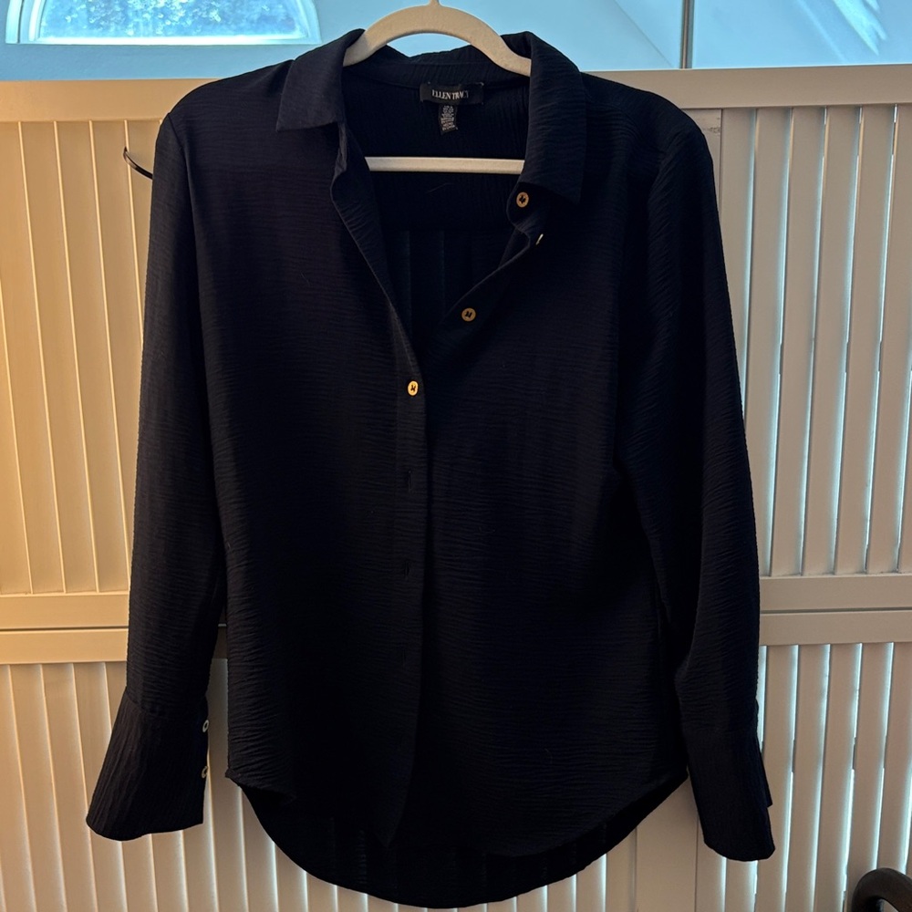 Ellen Tracy Navy Blouse